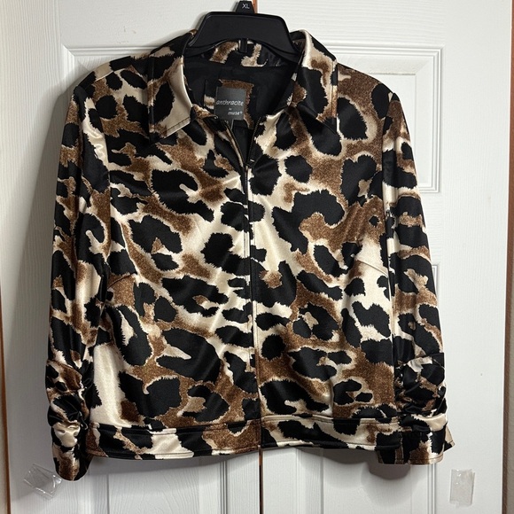Anthracite by Muse satin Leopard Print Jacket size 14 - Picture 1 of 7